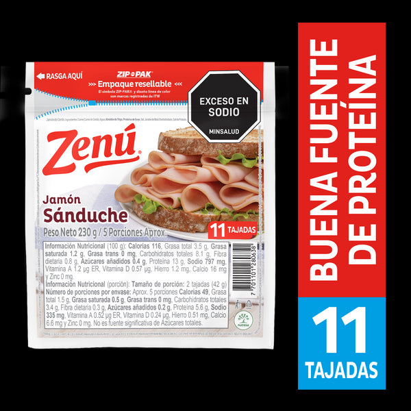 JAMON SANDUCHE ZENU 230G